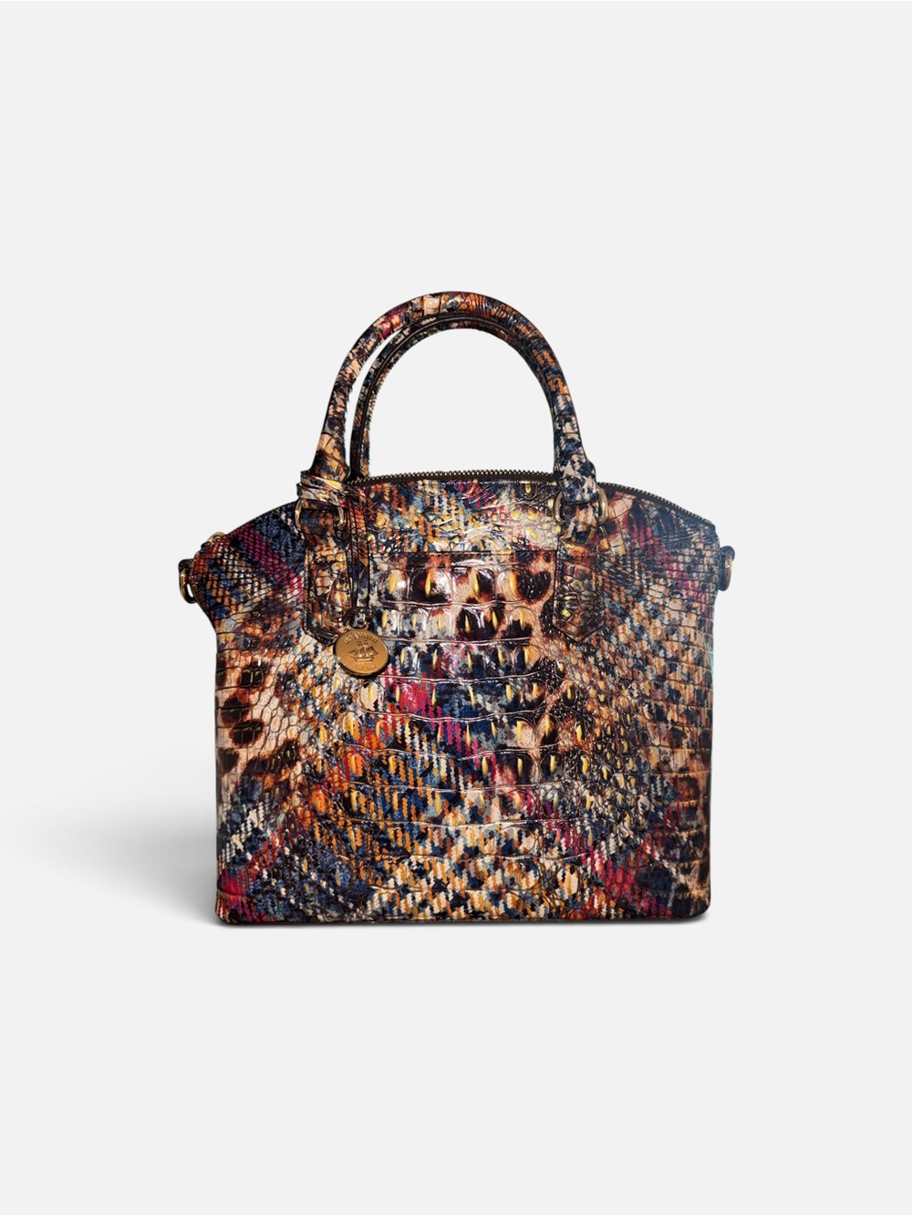 Brahmin Multicolor Python-Print Satchel - Picture 2 of 5